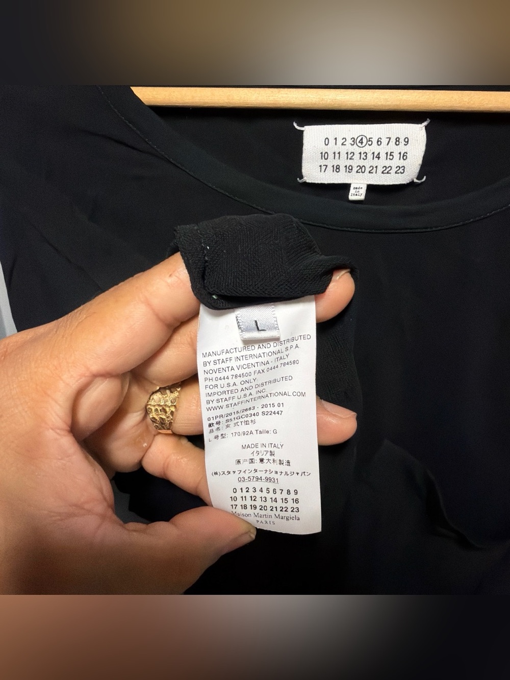 Maison Martin Margiela Oversized Black Short Sleeve Pocket Tee - Picture 5 of 6